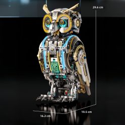 1296PCS Mechanical Owl Building Blocks 3D Creative Desk Decor Animal Series Mechanical Linkage MOC Model Gift Adults Kids