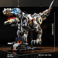 STEM Creative Jurassic Mechanical Dinosaur Building Blocks Brick Tyrannosaurus Rex Animal with Light Model Assembly Toy Kid Gift